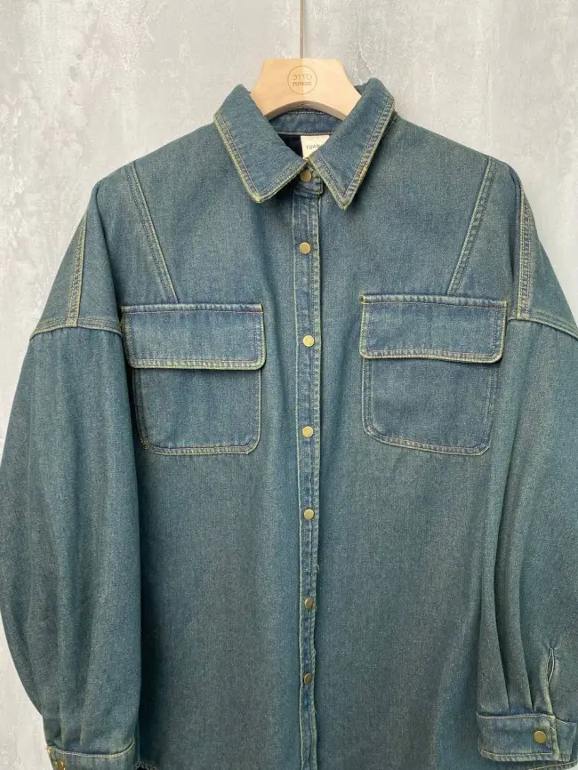 Джинсовая утеплённая рубашка фото 6