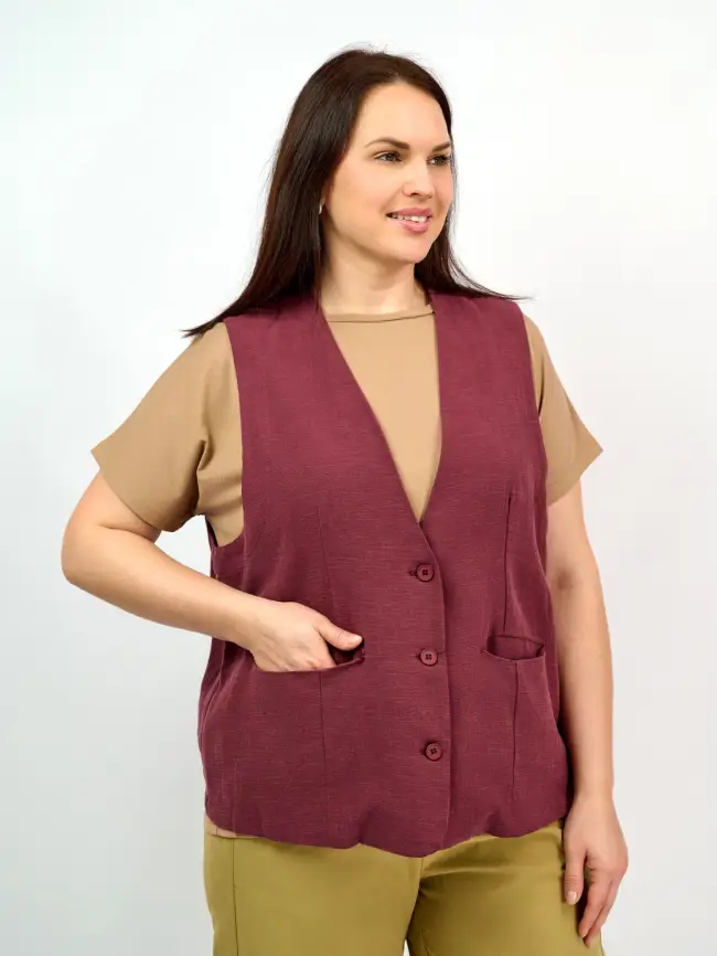 Удлиненный жилет 25018 Размер 50-58 фото 50