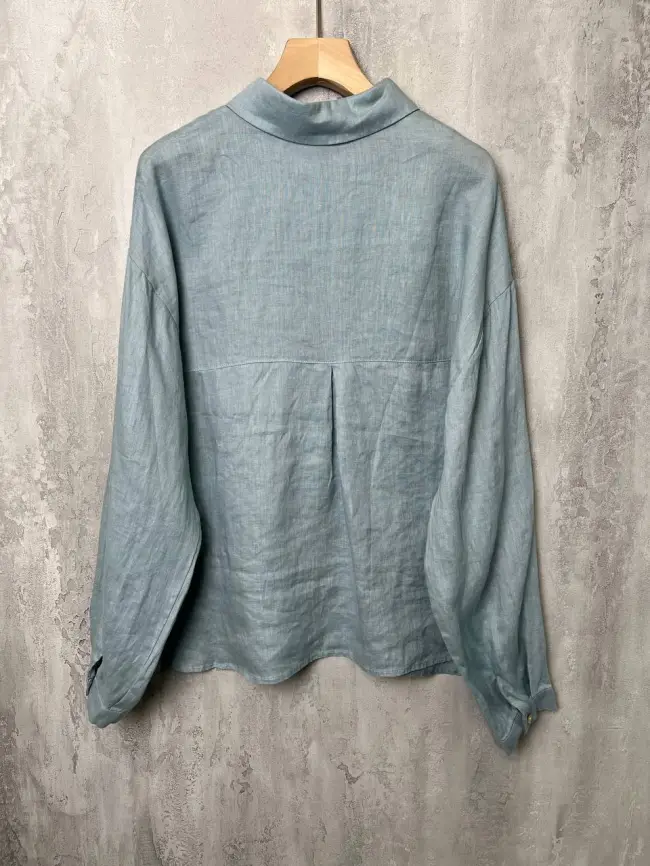 Льняная рубашка 8519 фото 11