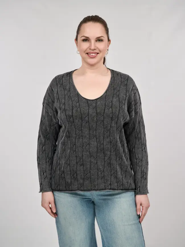 Джемпер Италия косы 3388 Размер 50-58 фото 29