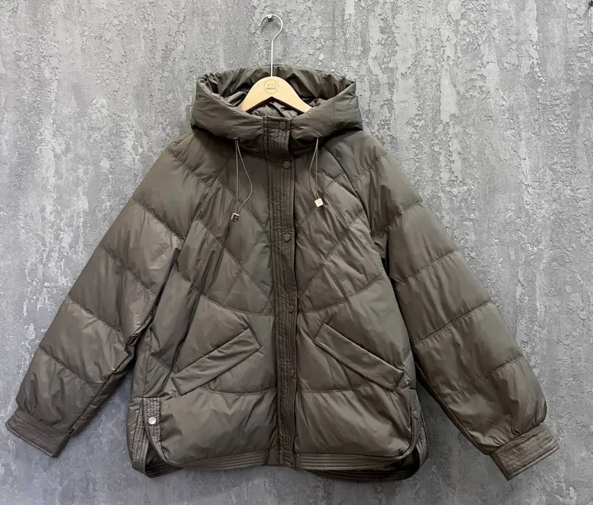 Пуховая куртка ЭттоПлюс 2553 Размер 48-54 (тауп) уценка фото 1