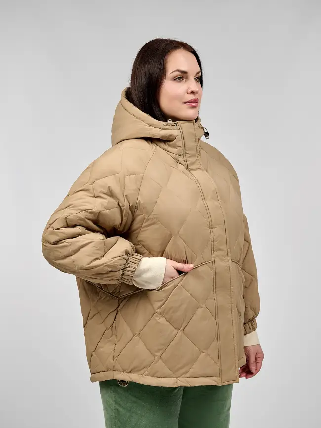 Стеганая куртка с капюшоном 8815 фото 47