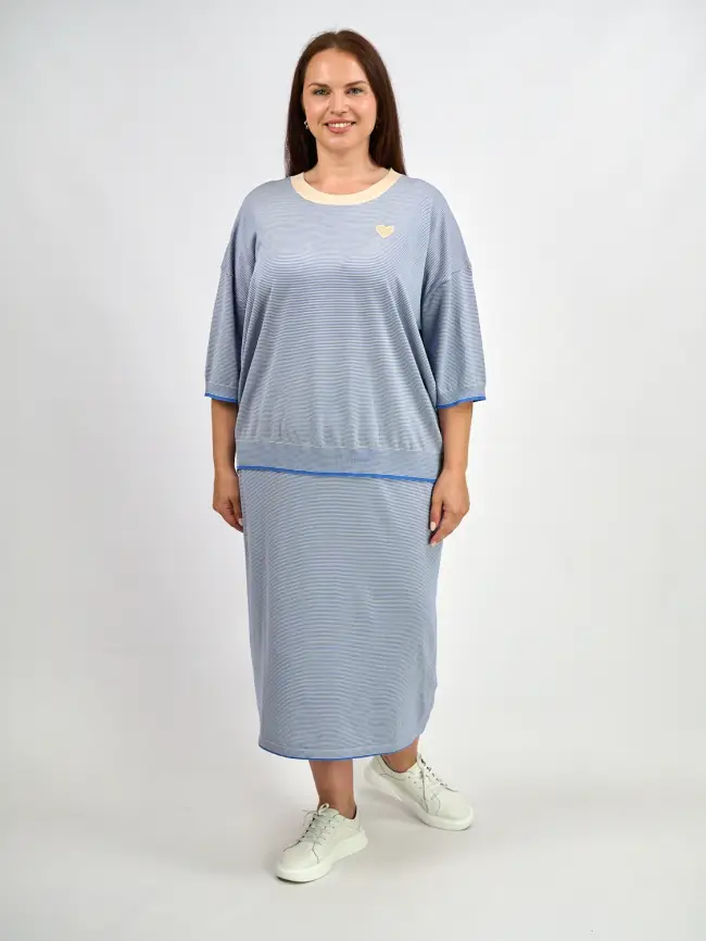 Юбка в полоску 52-58р. ЭттоПлюс 25416 фото 1