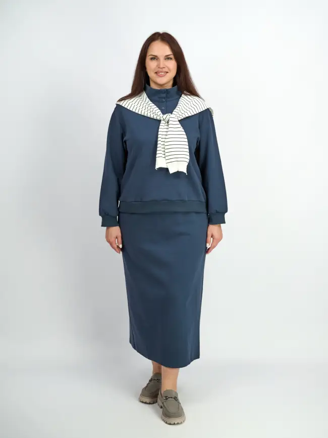 Костюм двойка 8011 (синий) Уценка фото 1