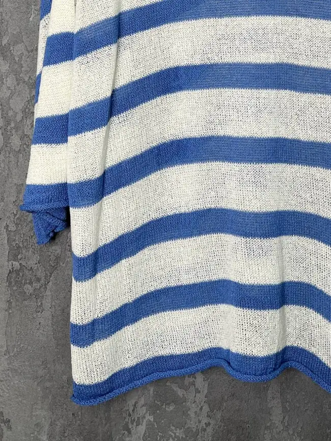 Джемпер облегченный в полоску ЭттоПлюс 25107 Размер 54-58 фото 10