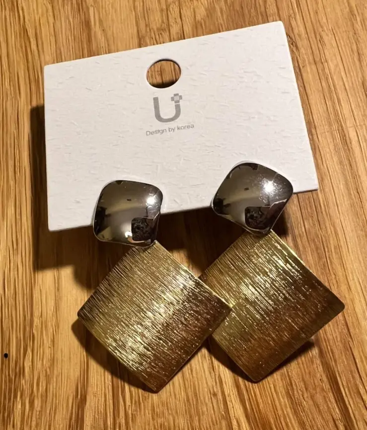 Серьги Золотой квадрат Б560041 фото 1