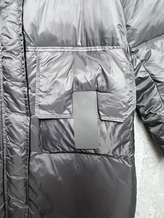 Пуховое пальто с кожаной вставкой 03741 фото 18