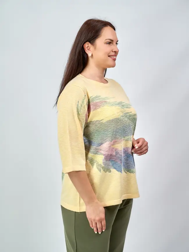 Джемпер облегченный с принтом 1006 Размер 50-58 фото 41