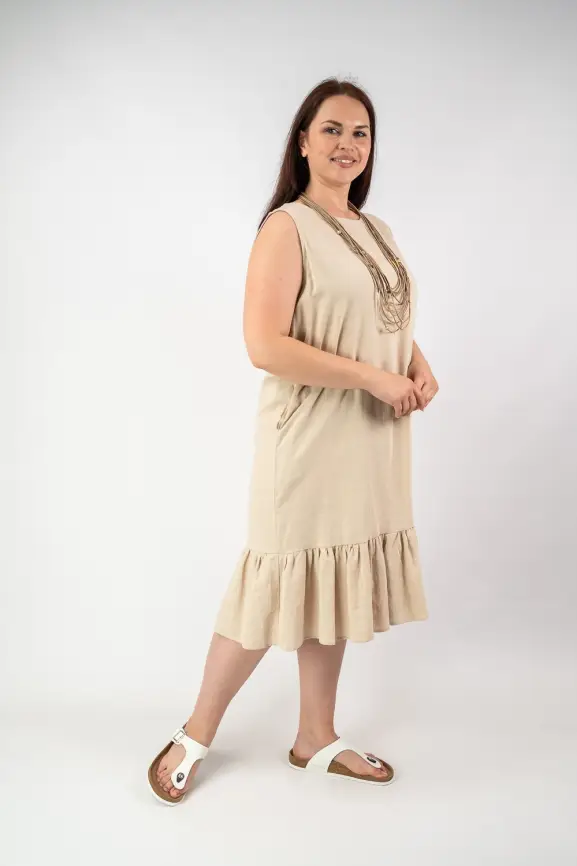 Сарафан волан лен 23300 фото 12