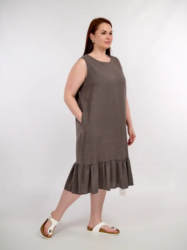 Сарафан волан лен 23300 Размер 54-58 фото 25