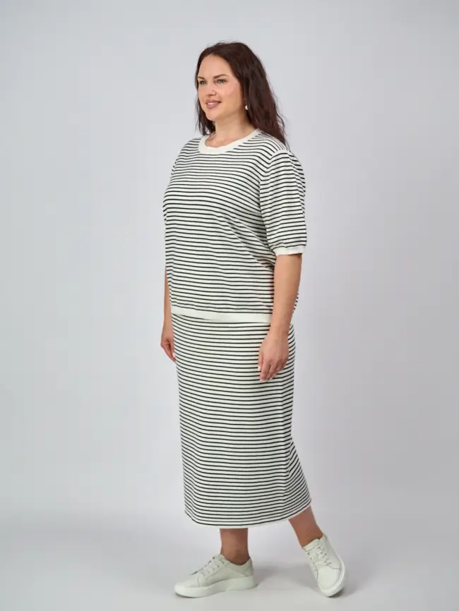 Джемпер в полоску ЭттоПлюс 25412 фото 4