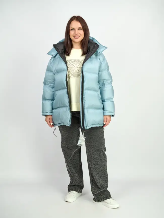 Пуховик зимний 9903 удлиненный Размер 50-60 фото 55