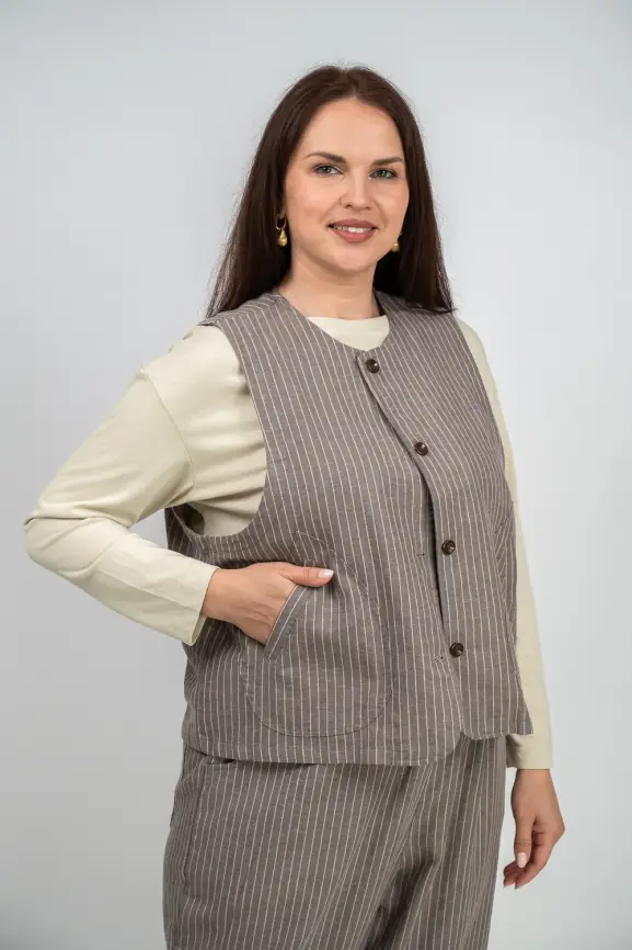 Брючный костюм льняной ЭттоПлюс 23125 фото 11