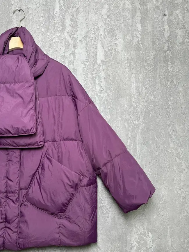 Пуховик женский с шарфом 8358 Размер 50-58 фото 60