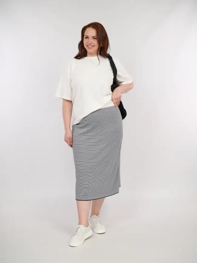 Юбка в полоску ЭттоПлюс 25416 Размер 52-58 фото 24