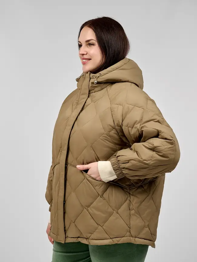 Стеганая куртка с капюшоном 8815 фото 36