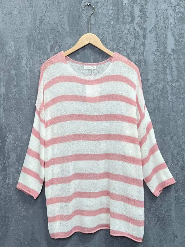 Джемпер облегченный в полоску ЭттоПлюс 25107 Размер 54-58 фото 35