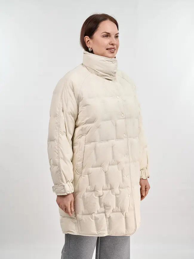 Пуховое пальто 6325 Размер 46-56 фото 4