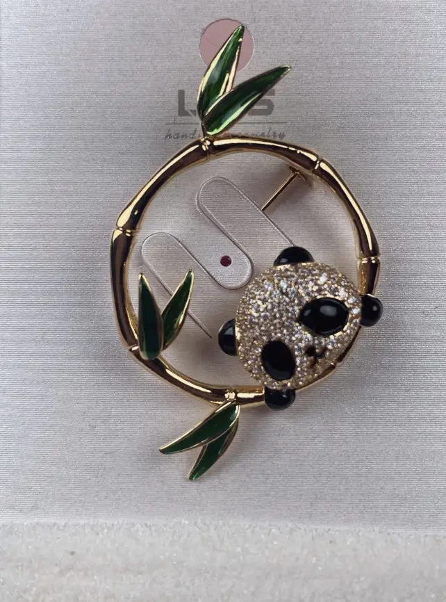 Брошь Панда круглая 6302396 фото 1