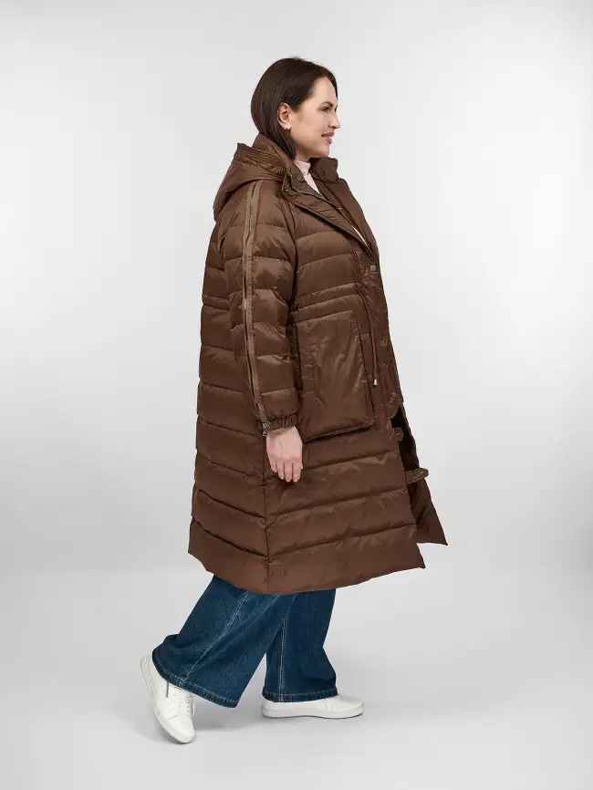 Пуховое пальто 23095 Размер 48-54 фото 2