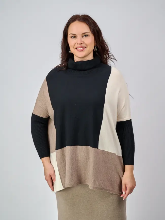 Джемпер три цвета ЭттоПлюс 937 Размер 50-58 фото 1