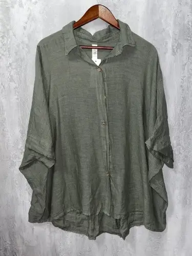 Рубашка лён батал 96162 фото 28