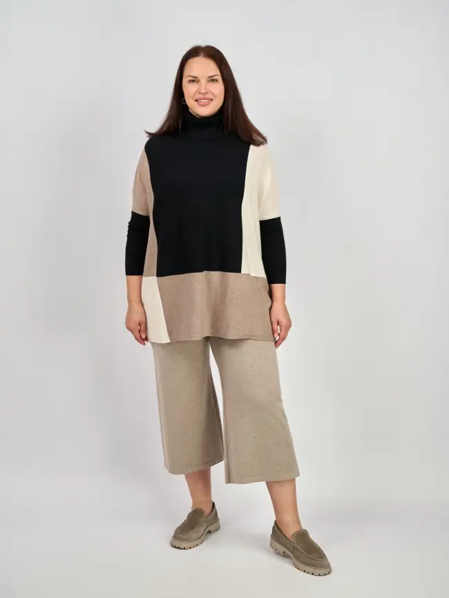 Джемпер три цвета ЭттоПлюс 937 Размер 50-58 фото 6