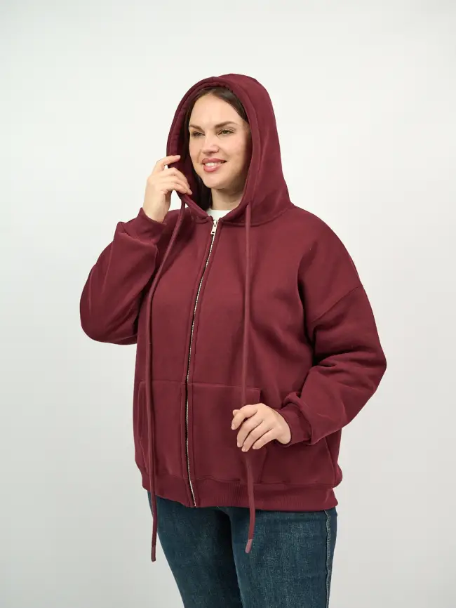 Худи зип утепленное оверсайз размер 50-58 506 фото 23