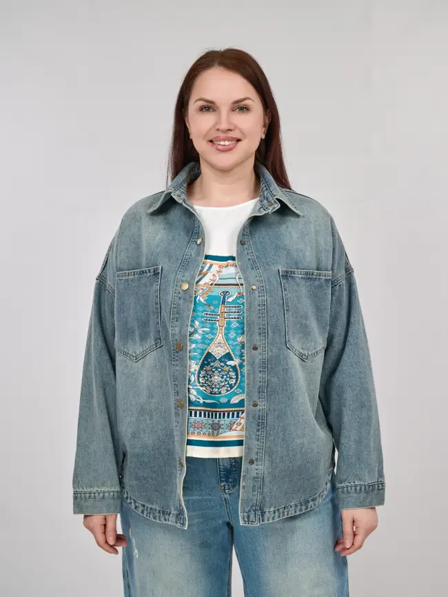 Куртка джинсовая 65227 Размер 48-56 фото 2