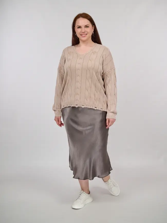 Юбка атлас 9298-1 Размер 48-56 фото 1