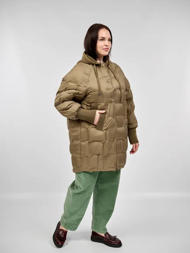 Пуховое пальто 6562 Размер 48-56 фото 45