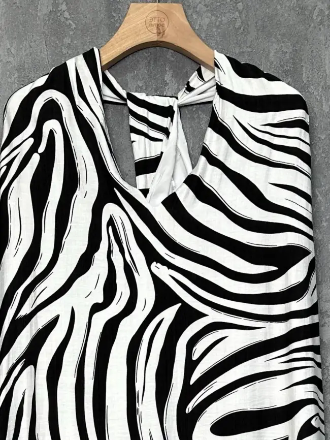 Сарафан в полоску черно-белый ЭттоПлюс 027-3 размер 52- 56 фото 17