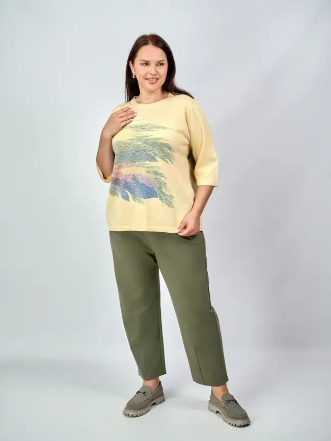 Джемпер облегченный с принтом 1006 Размер 50-58 фото 44