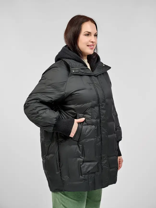 Пальто с вязаным капюшоном №2 8893 фото 28