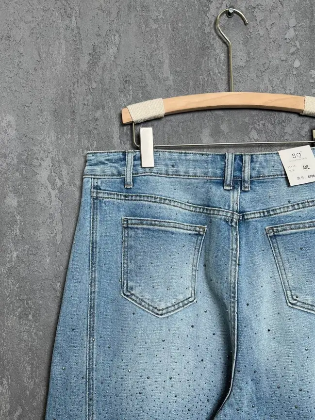 Джинсы в стразах 6788 Размеры 52-58 фото 28