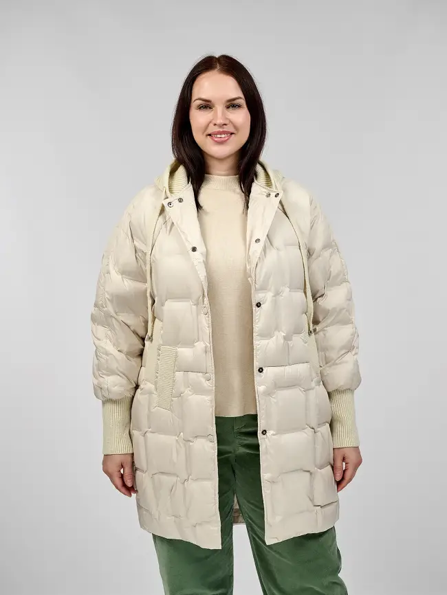 Пуховое пальто 6562 Размер 48-56 фото 1