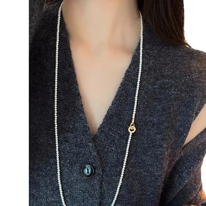 Ожерелье из мелких жемчужин Б0065 фото 4