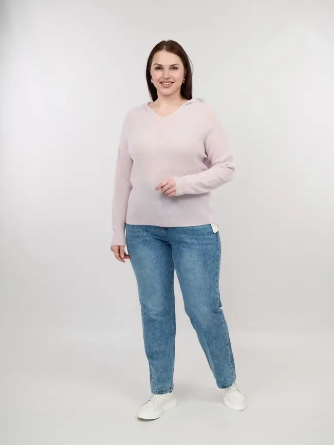 Шерстяной джемпер с капюшоном 25676 Размер 46-54 фото 43