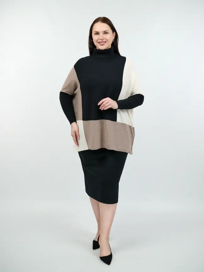 Джемпер три цвета ЭттоПлюс 937 Размер 50-58 фото 21