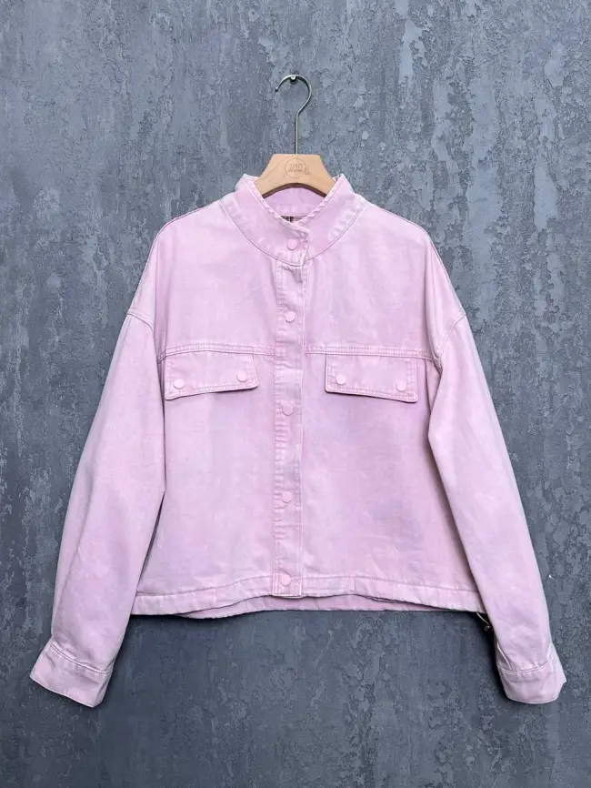 Куртка джинсовая(пудра)88203 Уценка фото 1