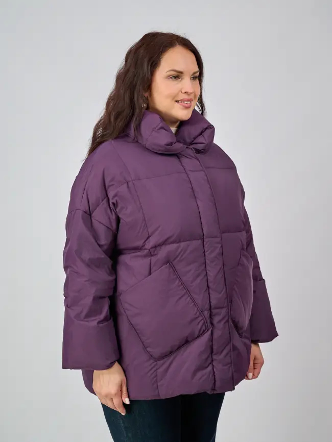Пуховик женский с шарфом 8358 Размер 50-58 фото 57