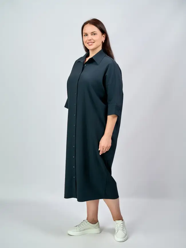 Платье рубашка ЭттоПлюс 33585 размер 52- 58 фото 2
