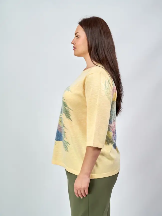 Джемпер облегченный с принтом 1006 Размер 50-58 фото 42