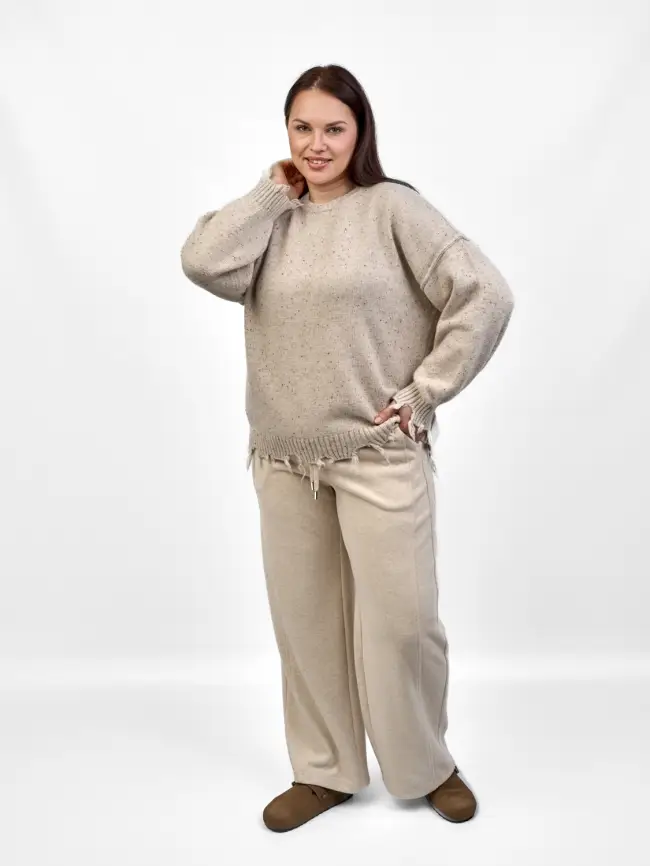 Джемпер рваный оверсайз 58196 Размер 48-58 фото 20