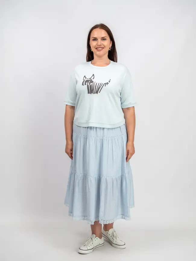 Юбка ярусная 1217 размеры 50- 56 фото 1