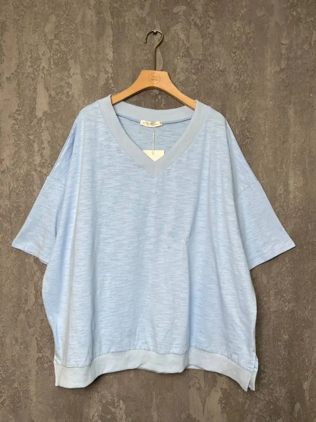 Футболка 039 (голубой, 1) Уценка фото 1