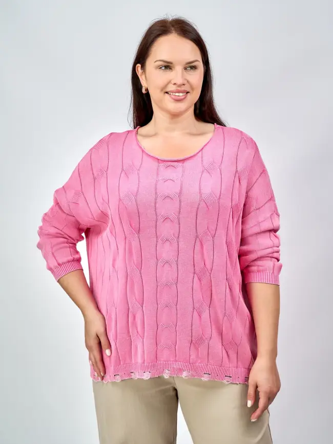 Джемпер Италия косы с круглым горлом 3388 фото 1