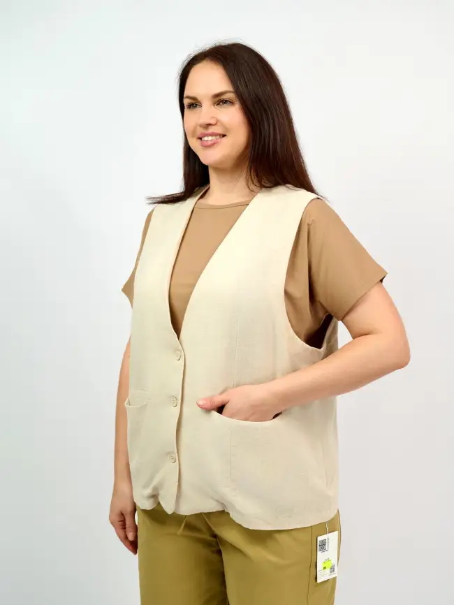 Удлиненный жилет 25018 Размер 50-58 фото 40