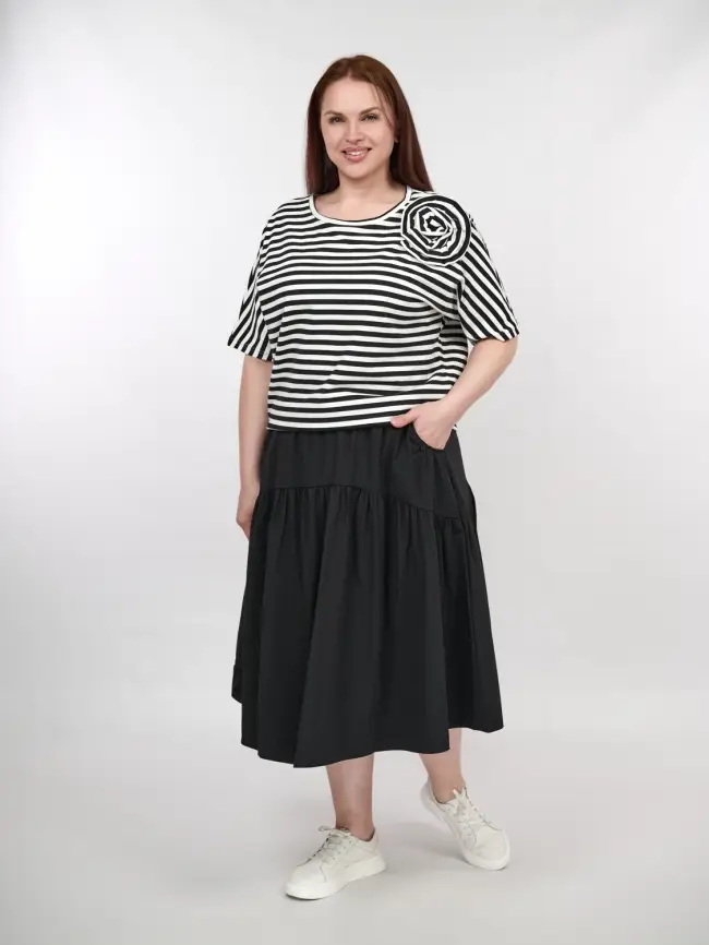 Футболка полоска ЭттоПлюс 33415 Размеры 50-58 фото 53