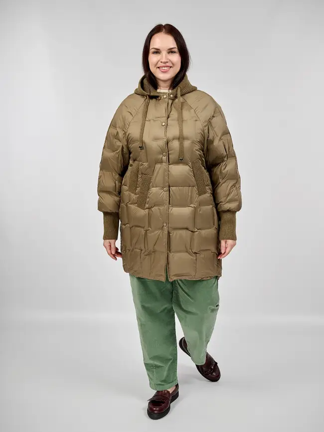 Пуховое пальто 6562 Размер 48-56 фото 41